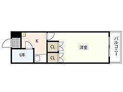 ハイツたかす 1Kの間取図画像
