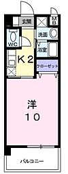 カレント.タウニー 1Kの間取図画像