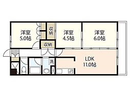 リバーサイド大須賀 3LDKの間取図画像