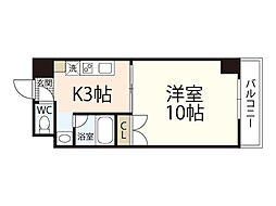 クレスト昭和中 1Kの間取図画像