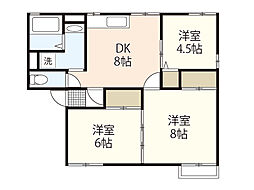 シティハイム己斐A 3DKの間取図画像