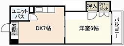 第3若宮ビル 1DKの間取図画像