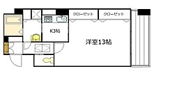 TOUKAKUIN 1Kの間取図画像