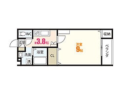 コーポ・セラ 1Kの間取図画像