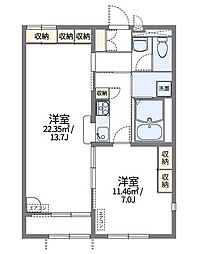 レオパレスアルタフォレ5 1LDKの間取図画像