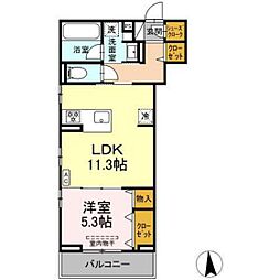 オリーブ 1LDKの間取図画像