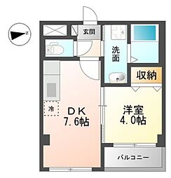 ジュネス 1DKの間取図画像