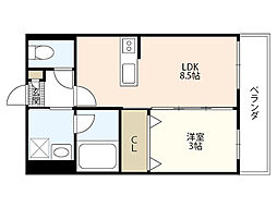 BONDビル.2 1LDKの間取図画像