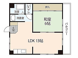都ビル 2階1LDKの間取り