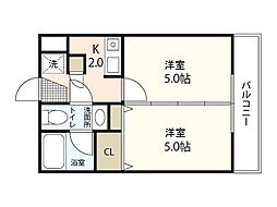 ヴィア神田 4階2Kの間取り