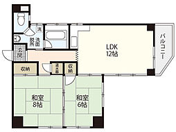 重岡ビル 5階2LDKの間取り