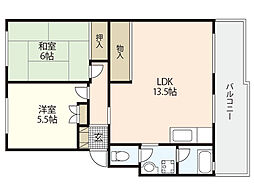第2ビューハイツ 3階2LDKの間取り