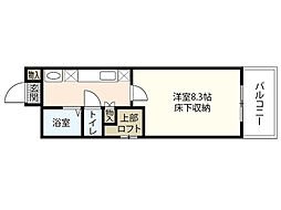 広島電鉄1系統 宇品3丁目駅 徒歩5分の賃貸マンション 3階1Kの間取り