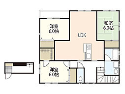 仁井貸家 2階3LDKの間取り