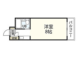 アルファ東雲 1階1Kの間取り