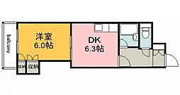 エムズレア千田町 4階1DKの間取り
