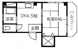 寺本ビル 3階1DKの間取り