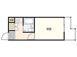 ＮＥＰＨＥＬ榎町 9階ワンルームの間取り