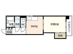 大松己斐ビル 5階1DKの間取り