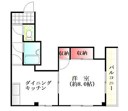 藤井ビル 3階1DKの間取り