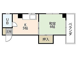 はいしげビル 4階1DKの間取り