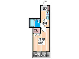 エステート15東雲 1Kの間取図画像