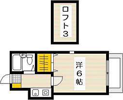 フィオーレ 1階ワンルームの間取り