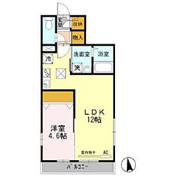 Bonheur 1 1階1LDKの間取り