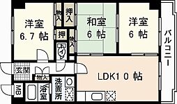 ドリーム中村 2階3LDKの間取り