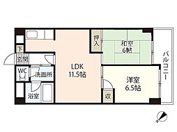 パークハイツ高須 3階2LDKの間取り
