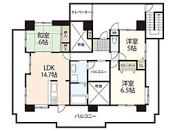 ハウスバーンフリート比治山本町 5階3LDKの間取り