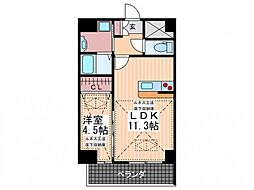 クレアトールルネス比治山 10階1LDKの間取り