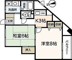 グランドルチェ国泰寺 6階2Kの間取り