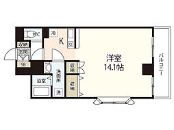 モンフレール 5階ワンルームの間取り