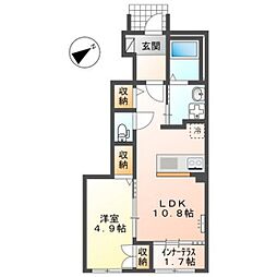 サン・ライト 1階1LDKの間取り