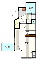 ウインドー金屋町 4階ワンルームの間取り