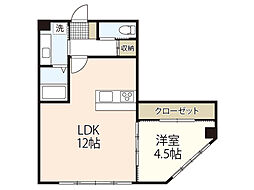 Ｙ’ｓ堺町 4階1LDKの間取り