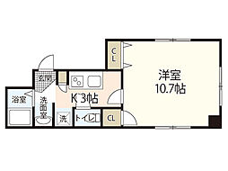 エイトバレー26 5階1Kの間取り