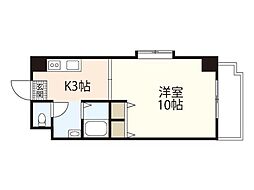 フレーバー 5階1Kの間取り