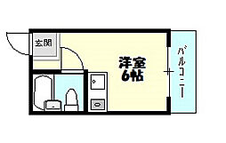 メゾンド長束1 2階ワンルームの間取り