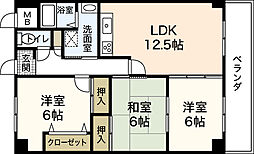 リザイヤビル 4階3LDKの間取り