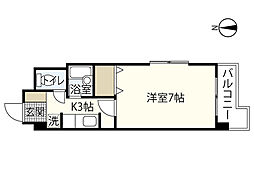 MDみささ 1Kの間取図画像
