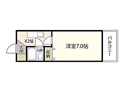 ウィルビル 1Kの間取図画像
