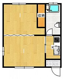 芦屋第6ビル 2Kの間取図画像