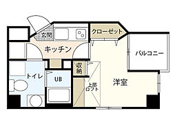 エクセル横川 11階1Kの間取り
