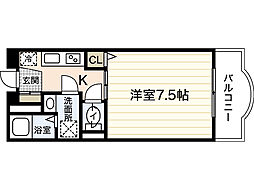 ソフィアコートリバーサイド天満 6階1Kの間取り