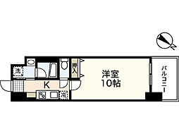 ウイング宝町セカンド 2階1Kの間取り
