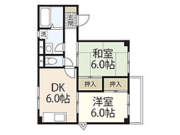 グリーンヒルズ丹那 2階2DKの間取り