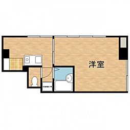 Uビル 2階1Kの間取り