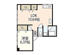 丸内ビル 1LDKの間取図画像